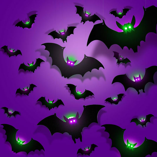 LED Halloweeb Bats Decor