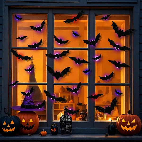 Glowing Halloween Bat Stickers