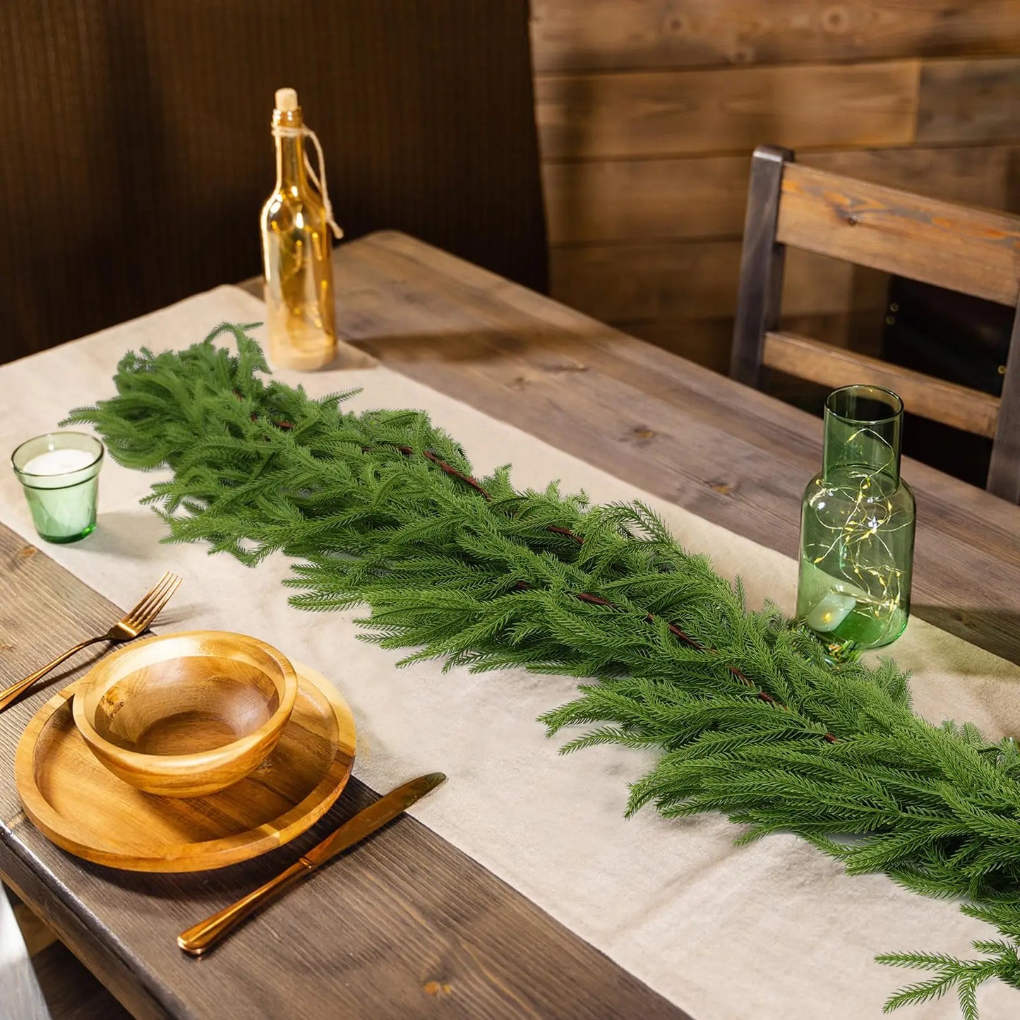 Festive faux cedar garlands