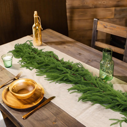 Festive faux cedar garlands