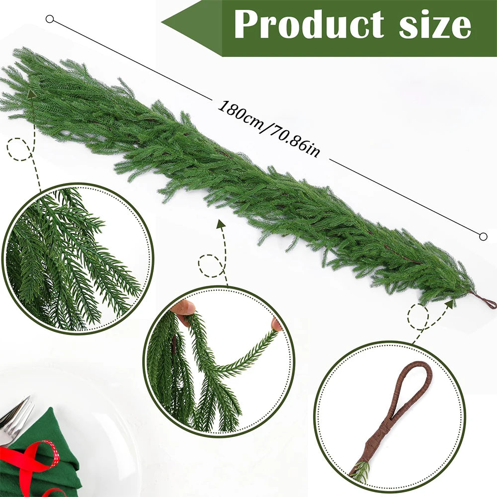 Festive faux cedar garlands